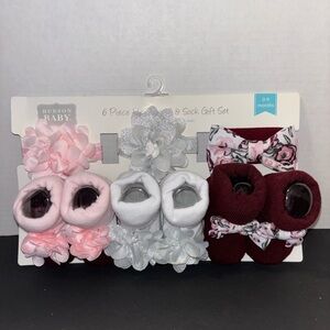 Hudson Baby 6 Piece Headband & Sock Gift Set 0-9 Months